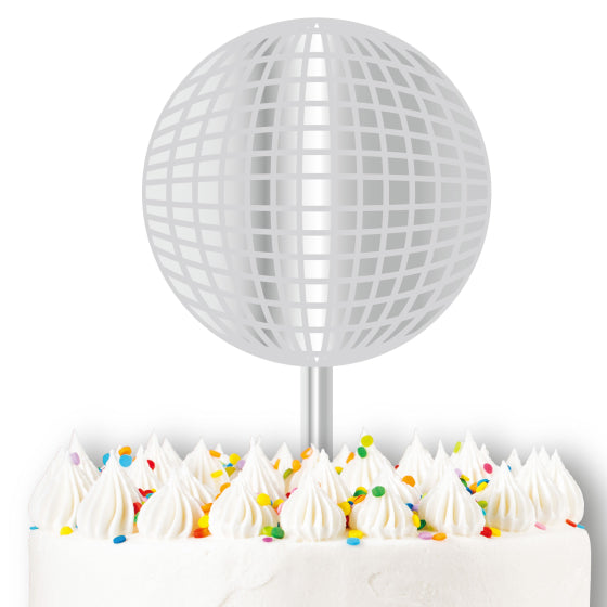 Disco Ball 2D Acrylic Cake Topper 9cm