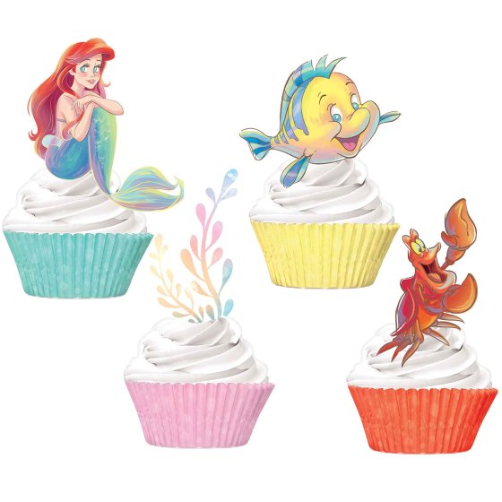 The Little Mermaid Cupcake Cases & Pick Set Pk/24