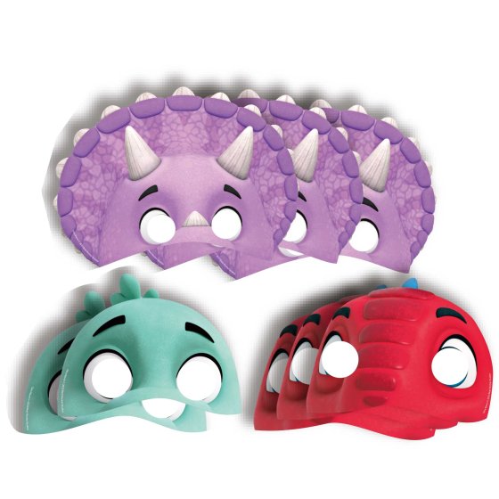 Dino Ranch Paper Masks Pk/8
