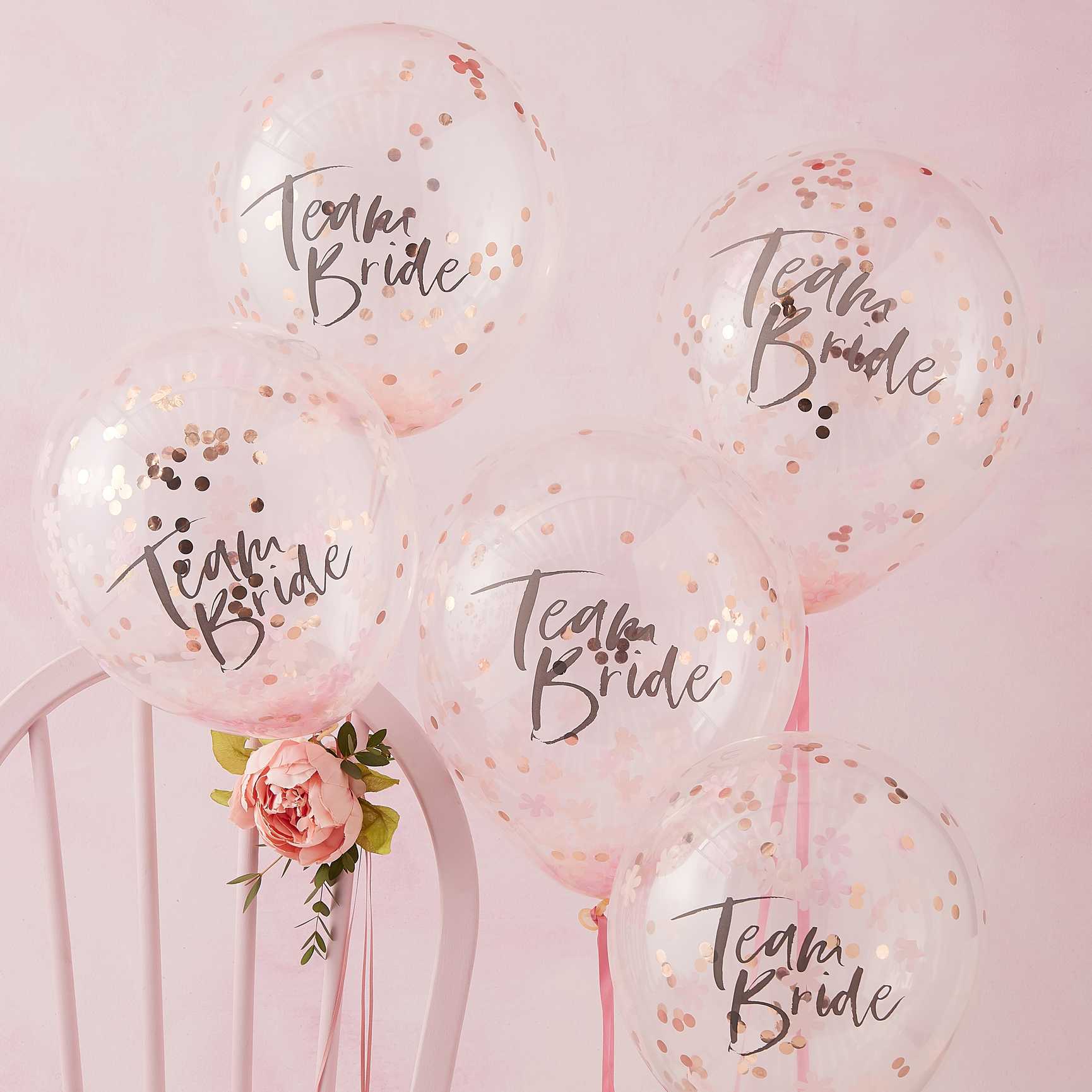 Floral Hen Party Confetti 30cm Balloons Team Bride Pk/5