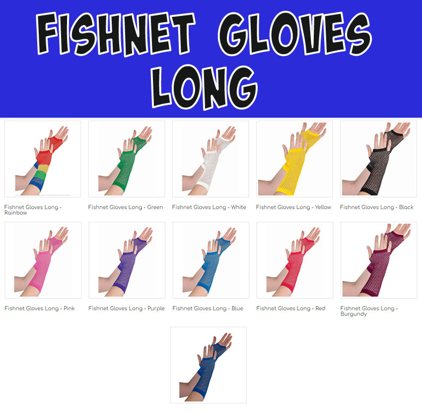 Fishnet Gloves Long - Assorted Colours