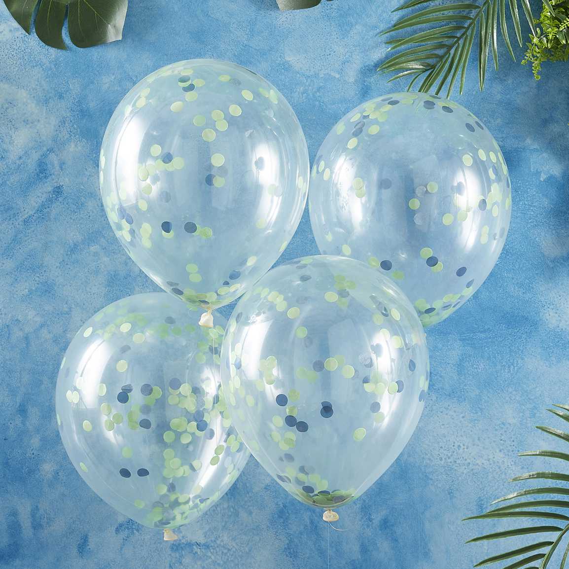 Roar Balloons and Confetti Pack 5 - Green & Blue