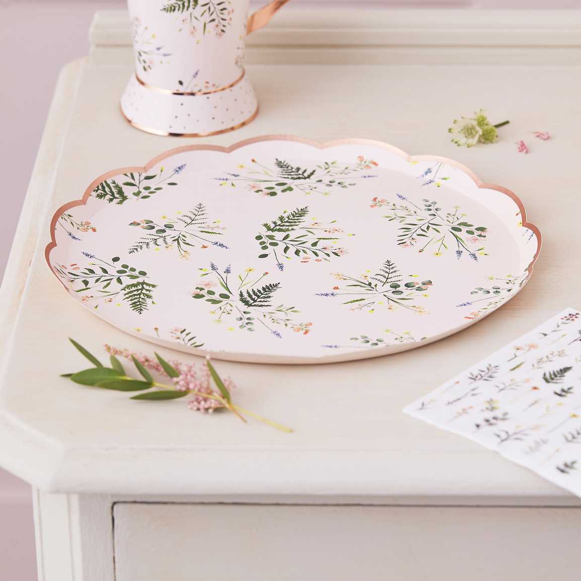 Lets Par Tea Paper Plates Floral Pk/8