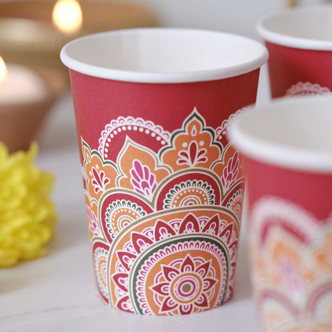 Diwali Paper Cups Pk/8 Ginger Ray