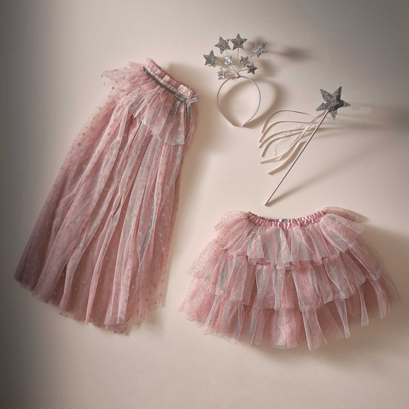 Cape Pink & Silver Sparkle Fairy Princess Costume Ginger Ray