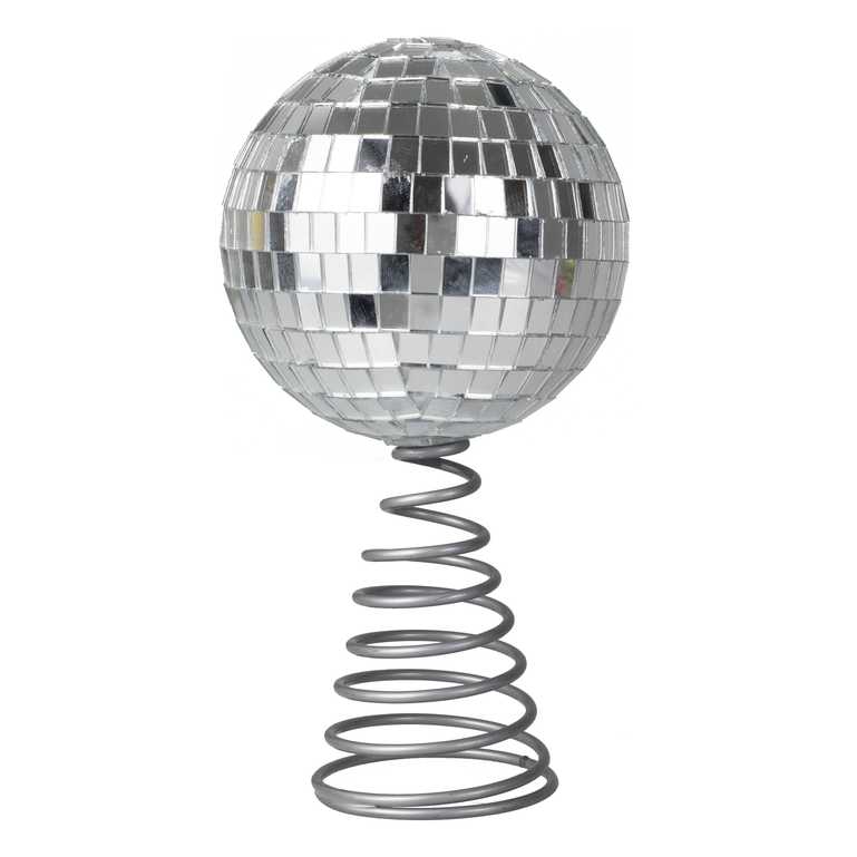 Merry & Bright Silver Disco Ball Tree Topper Ginger Ray