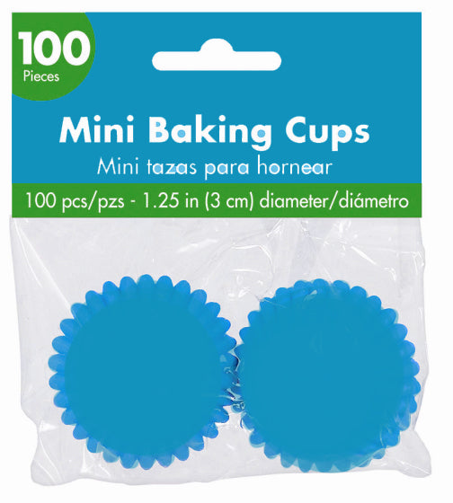 Mini Cupcake Cases Caribbean Blue Pk/100