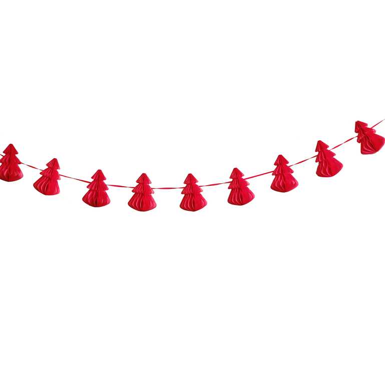 Merry Little Xmas Red Tree Honeycomb Bunting Ginger Ray