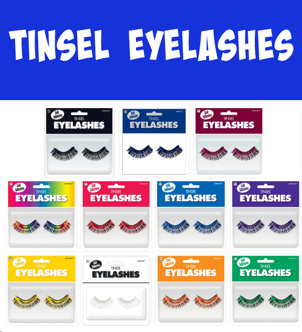Tinsel Eyelashes - Assorted Colours