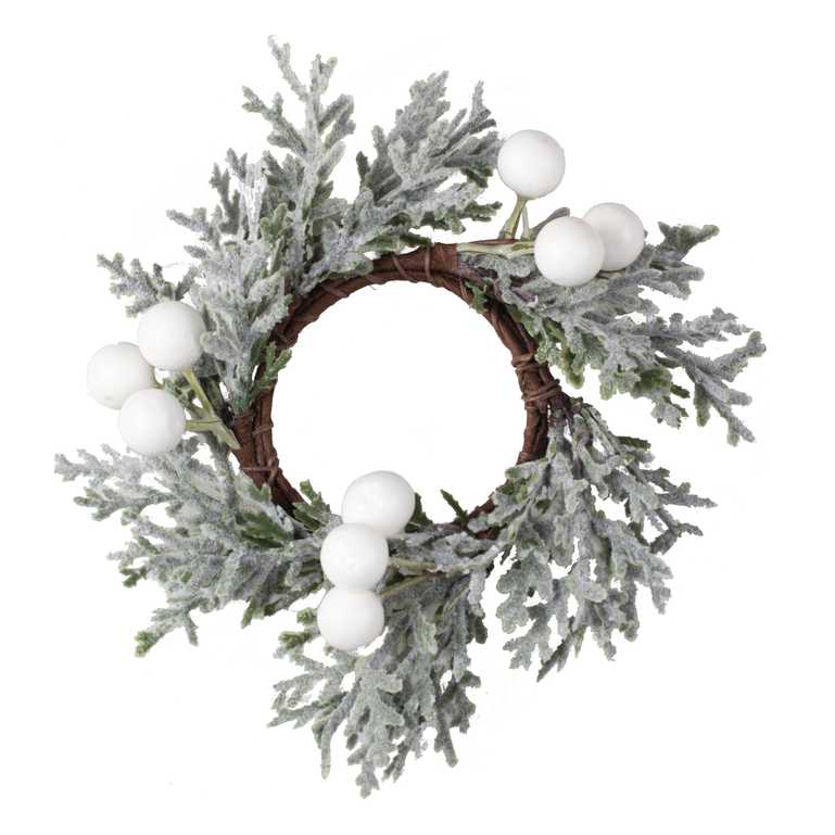 White Foliage Christmas Napkin Ring Pk/4 Ginger Ray