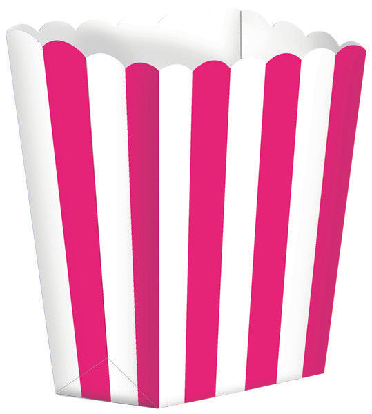 Popcorn Favour Boxes Small Striped Apple Red Pk/5