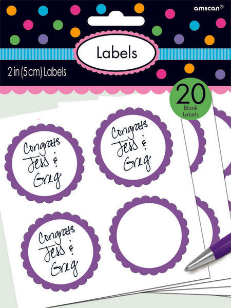 Labels Scalloped - New Pink Pk/5