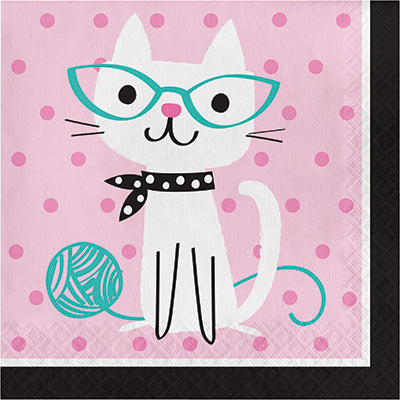 Purrfect Party Lunch Napkins Happy Birthday Pk/16