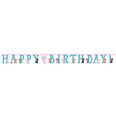 Dog Party Happy Birthday Jointed Banner 18cm x 2.2m