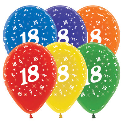 Sempertex 30cm Age 16 Tropical Assorted Latex Balloons, 25PK
