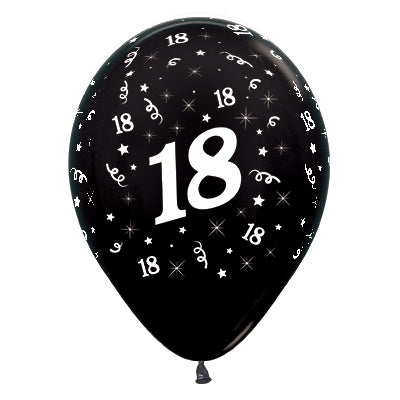 Sempertex 30cm Age 18 Metallic Assorted Latex Balloons, 25PK