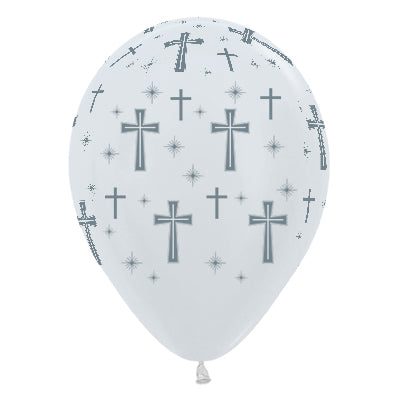 Sempertex 30cm Holy Cross Satin Pearl Pink Latex Balloons, 25PK