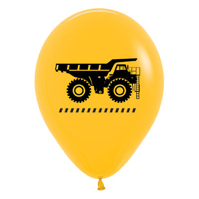 Sempertex 30cm Construction Trucks Fashion Yellow & Orange Latex Balloons, 25PK