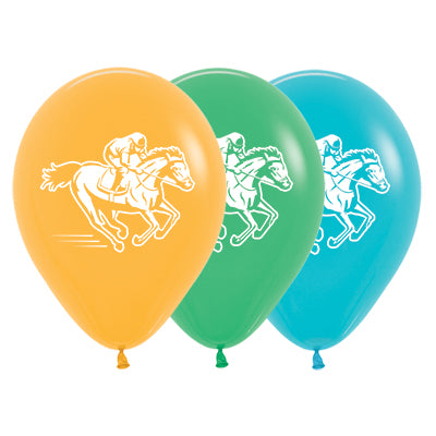 Sempertex 30cm Horse Racing Crystal Assorted Latex Balloons, 25PK