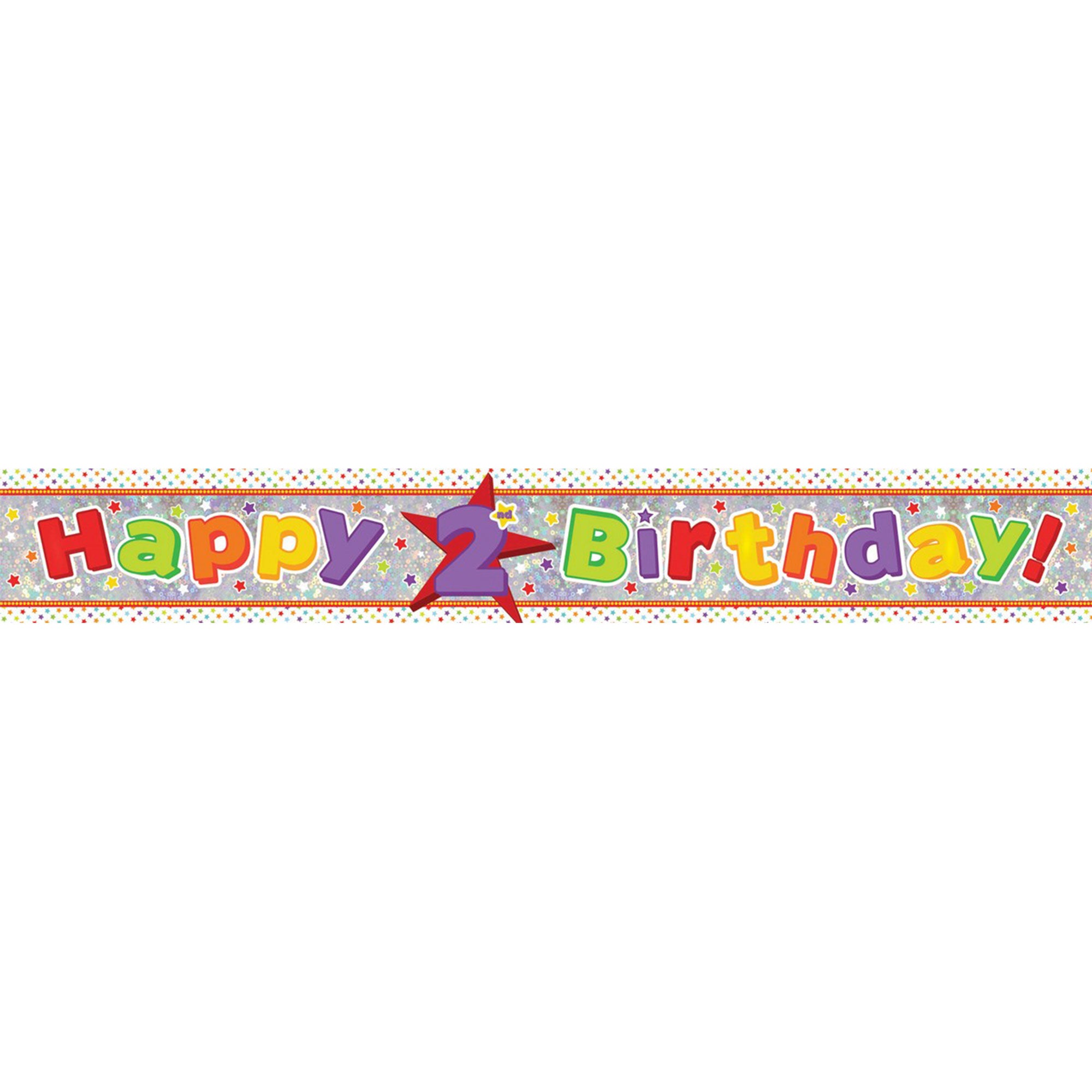 Banner Holographic Happy Birthday 10th Multi-Coloured