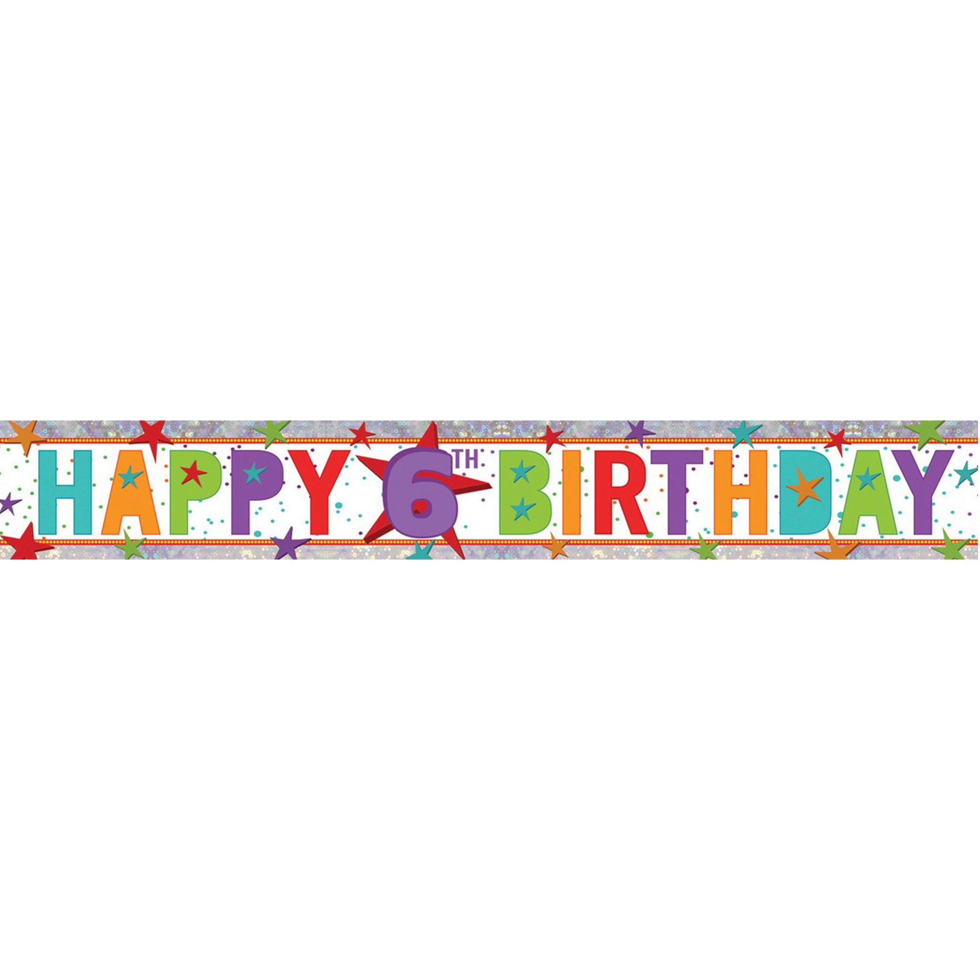 Banner Holographic Happy Birthday 5th Multi-Coloured