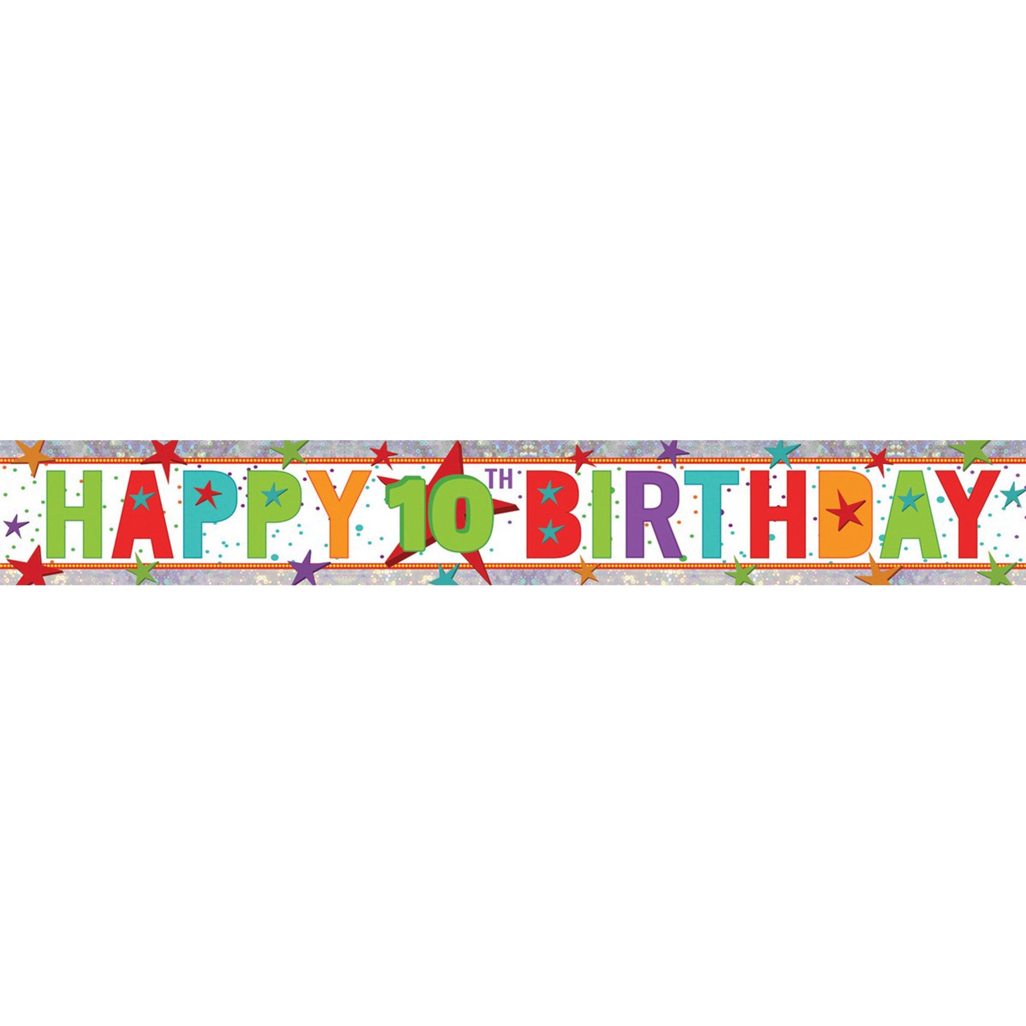 Banner Holographic Happy Birthday 100th Multi-Coloured