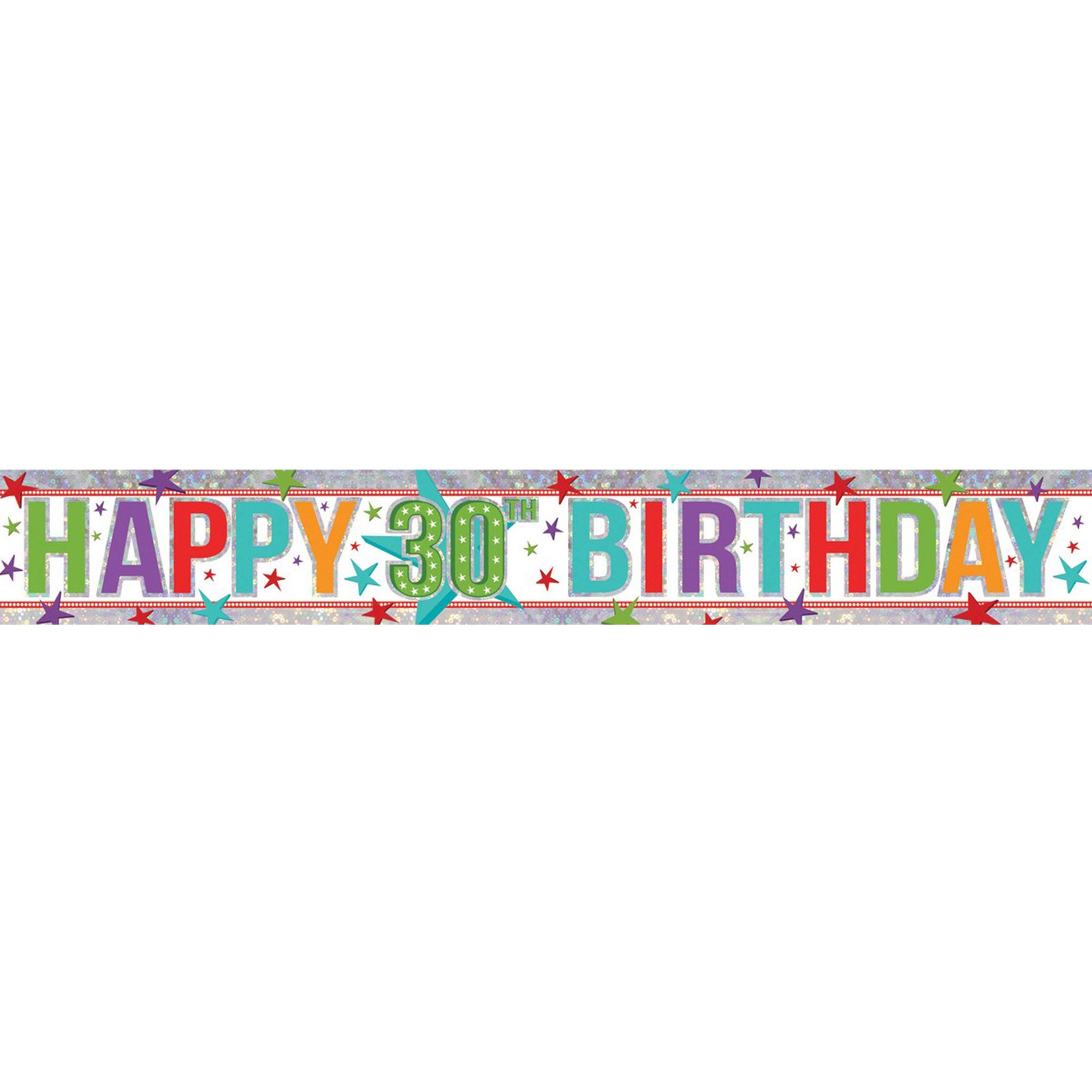 Banner Holographic Happy Birthday 21st Pink