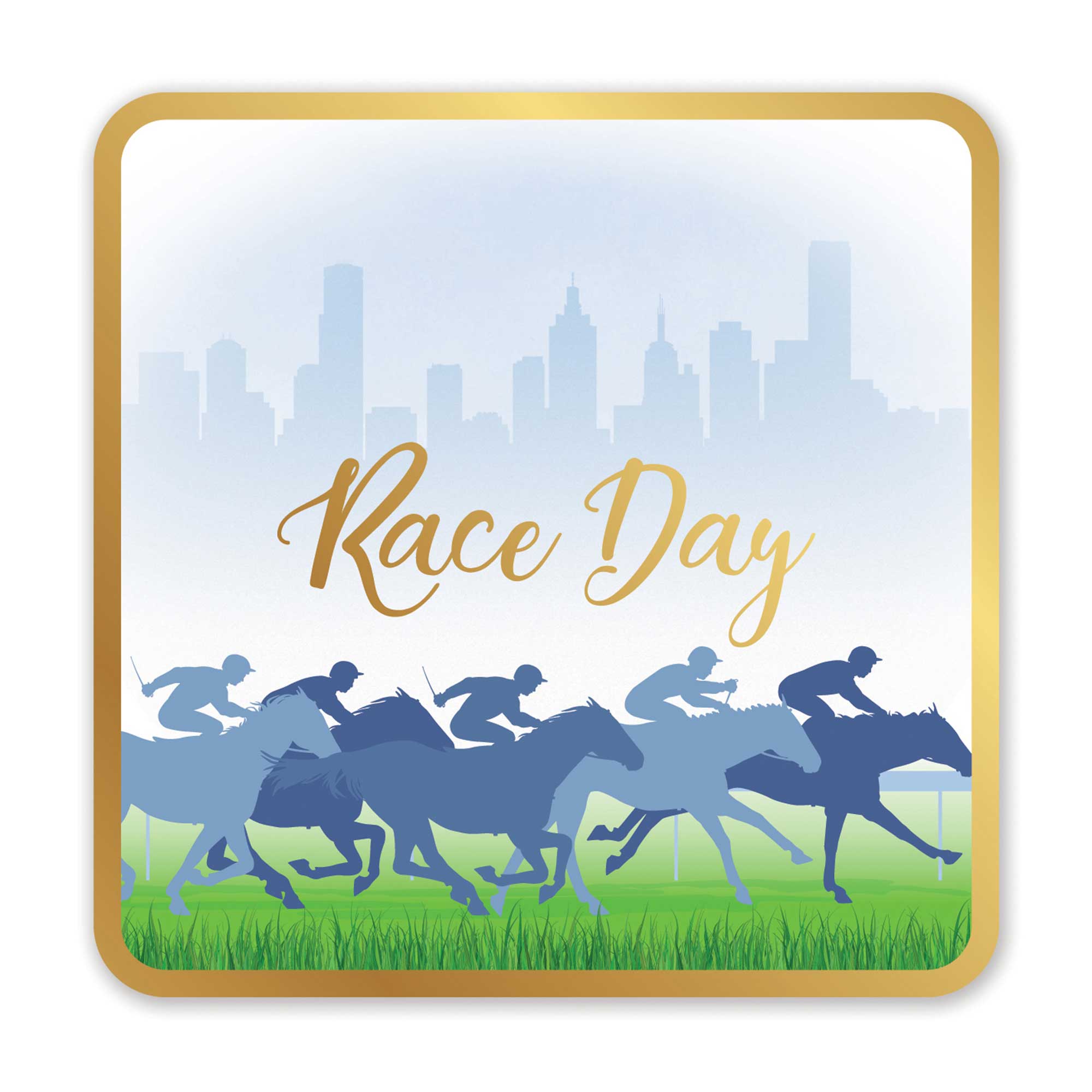 Race Day Hot Stamped 7"/17cm Paper Plates - Bulk Pack 50