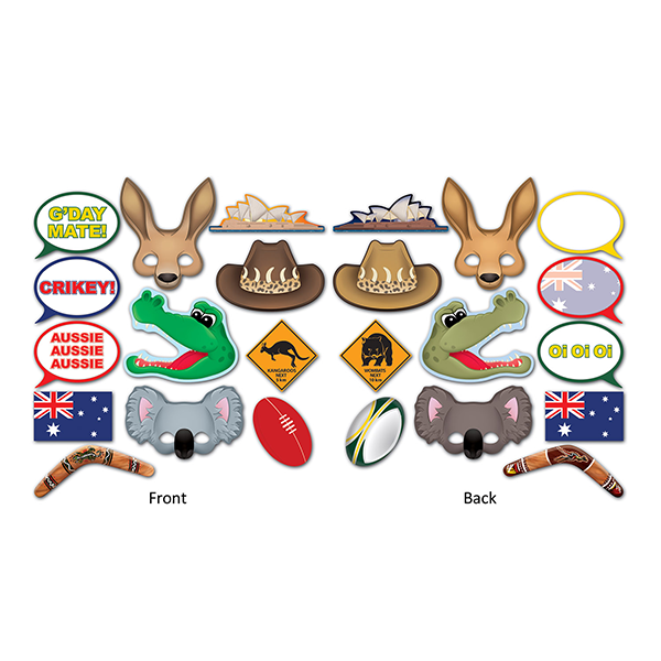 Australian Outback Road Signs Cutouts Pk/4 Cardboard 43cm Printed on Both Sides