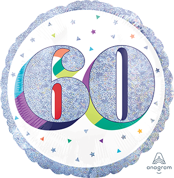 45cm Standard Holographic Here's to Your Birthday 50 Foil Balloon 