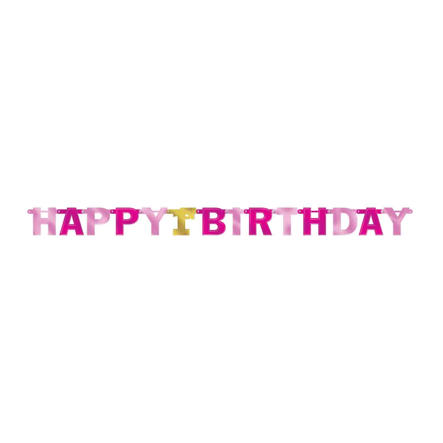 1st Birthday Boy Happy Birthday Jointed Letter Banner Foil