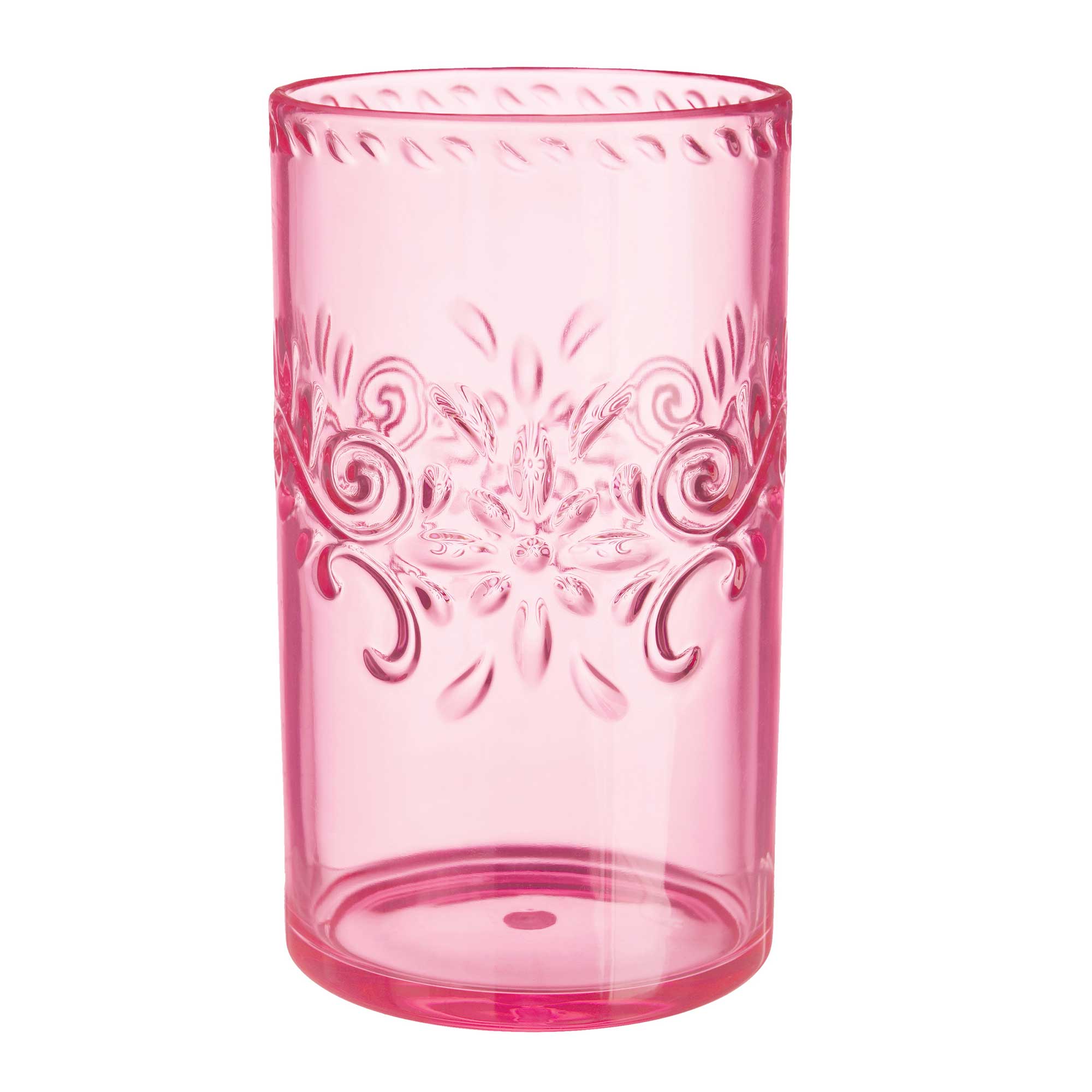 Boho Vibes Clear Floral Highball Tumbler Debossed Finish