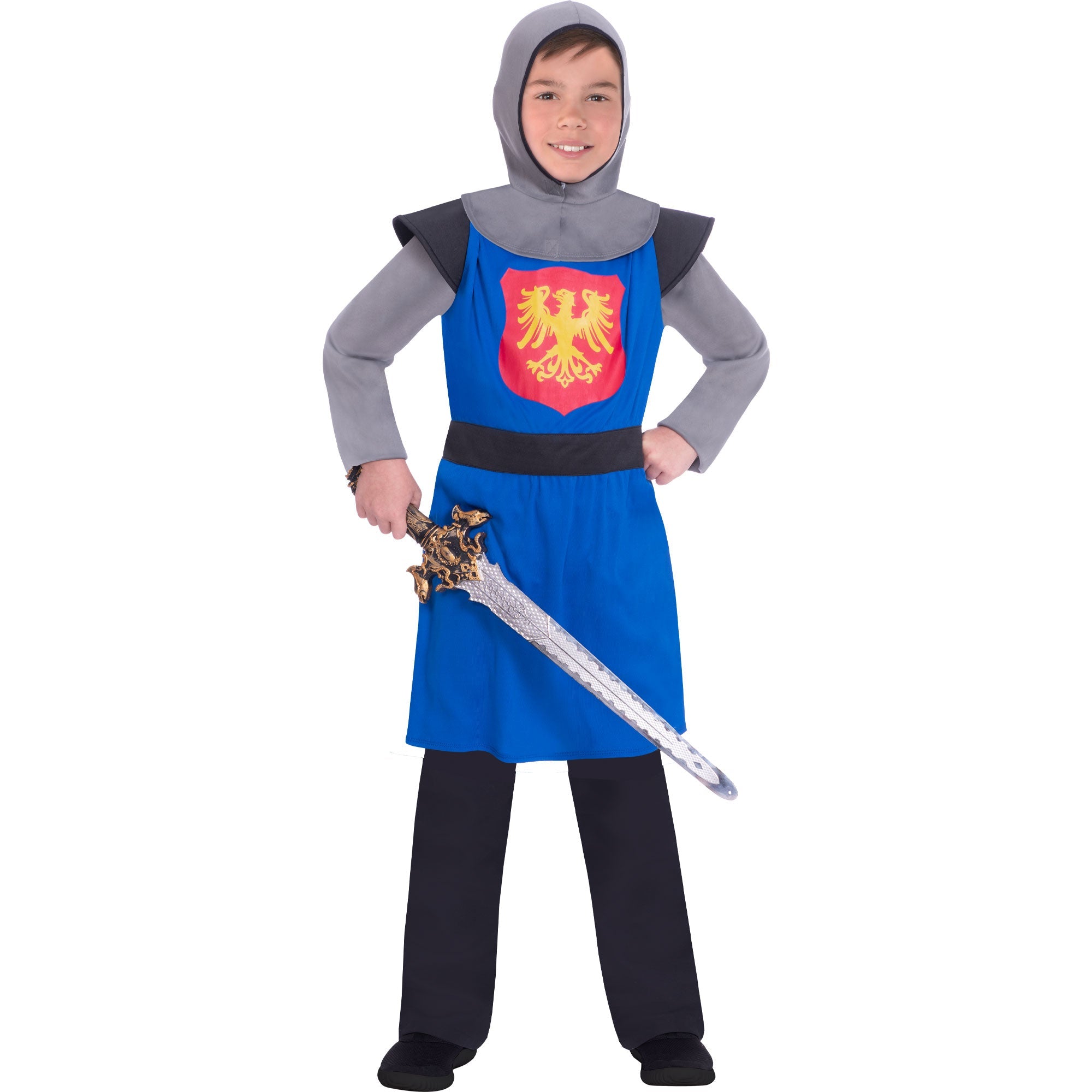 Costume Medieval Knight Blue Boys 10-12 Years