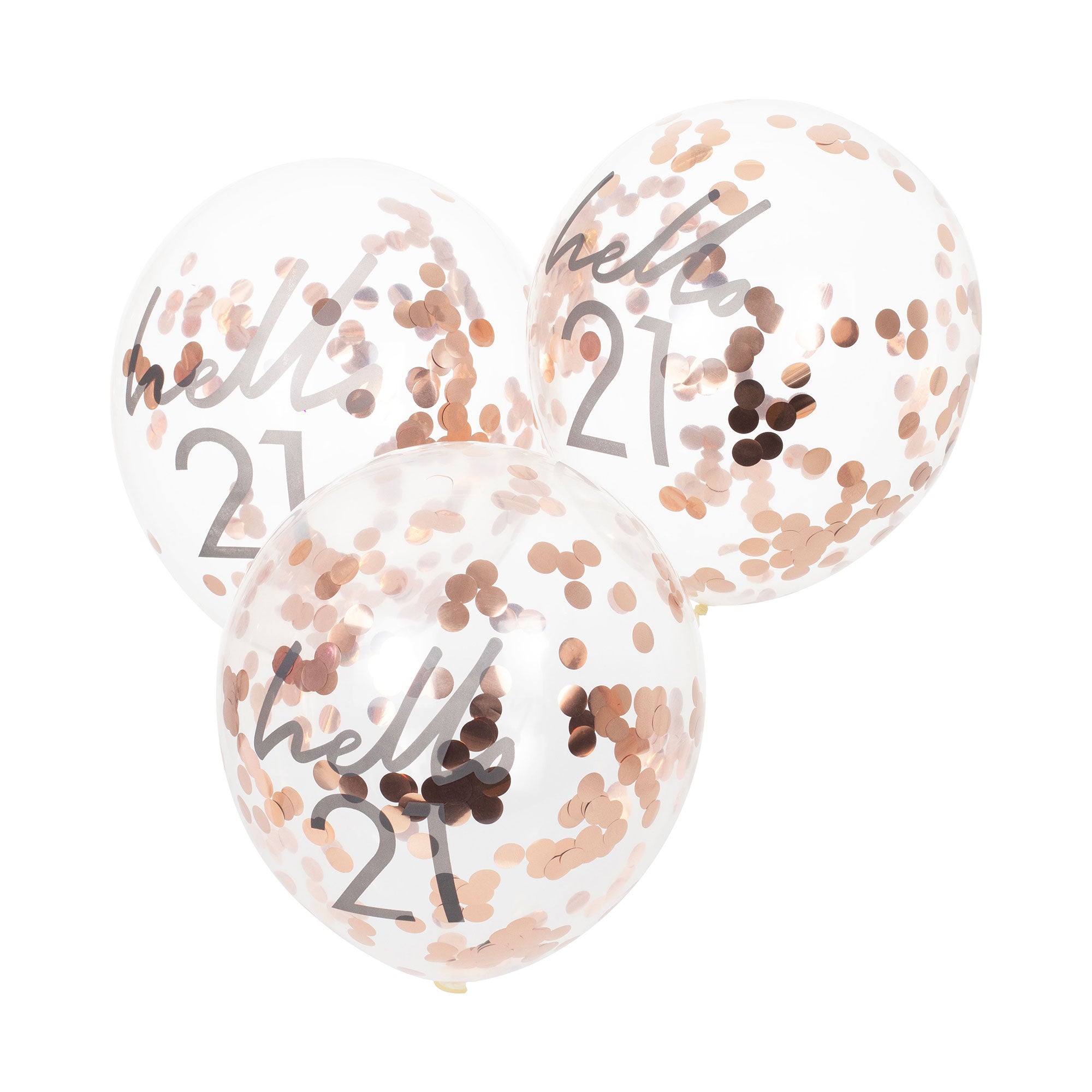Mix It Up Rose Gold Confetti Filled 'Hello 18' 30cm Balloons Pk/5