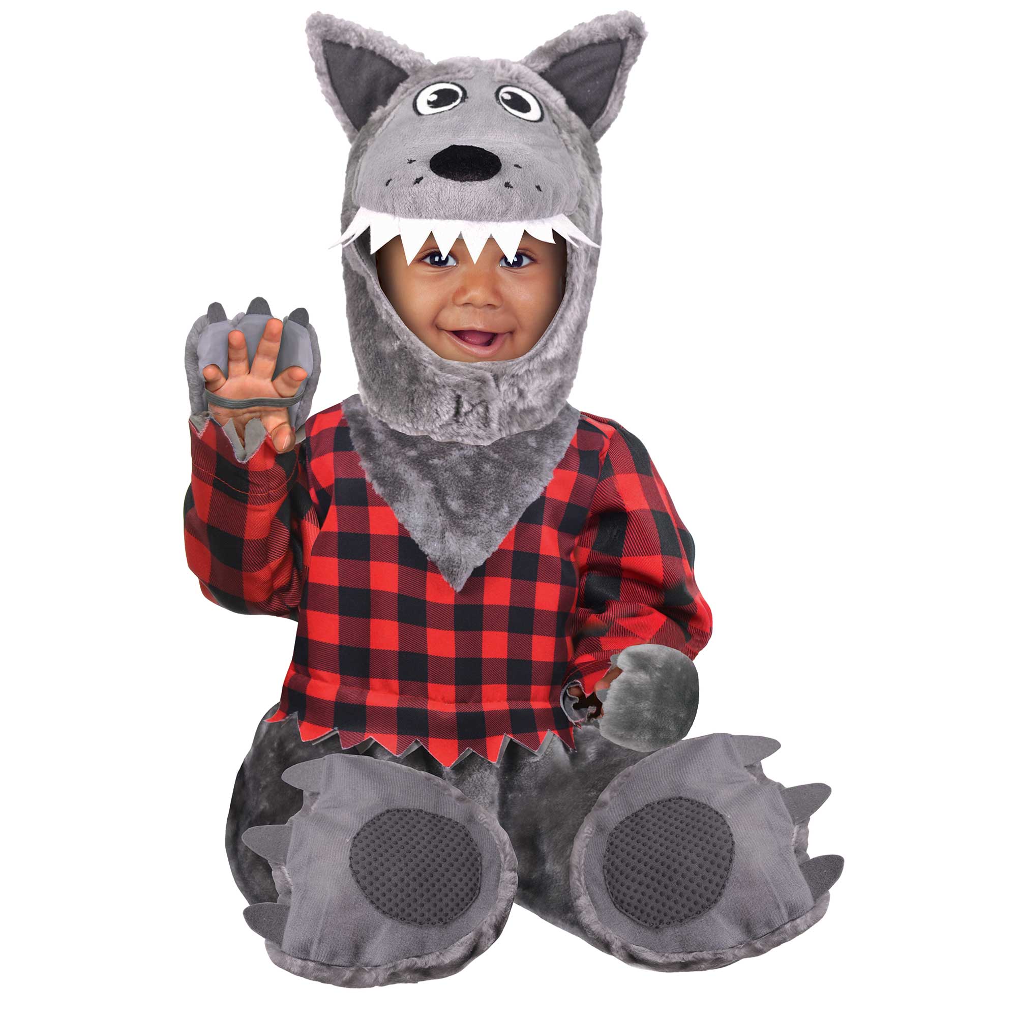 Costume Baby Wolf 12-24 Months Jumpsuit, Hood & Booties