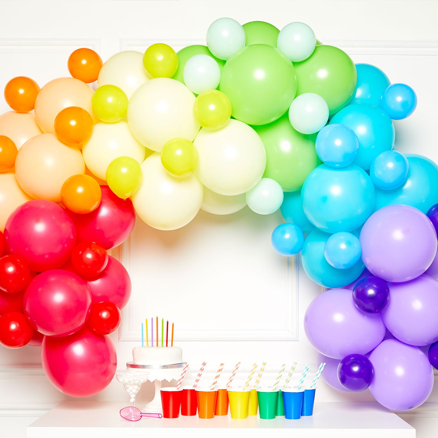 Balloon Garland Kit Rainbow Pastel with 78 Balloons