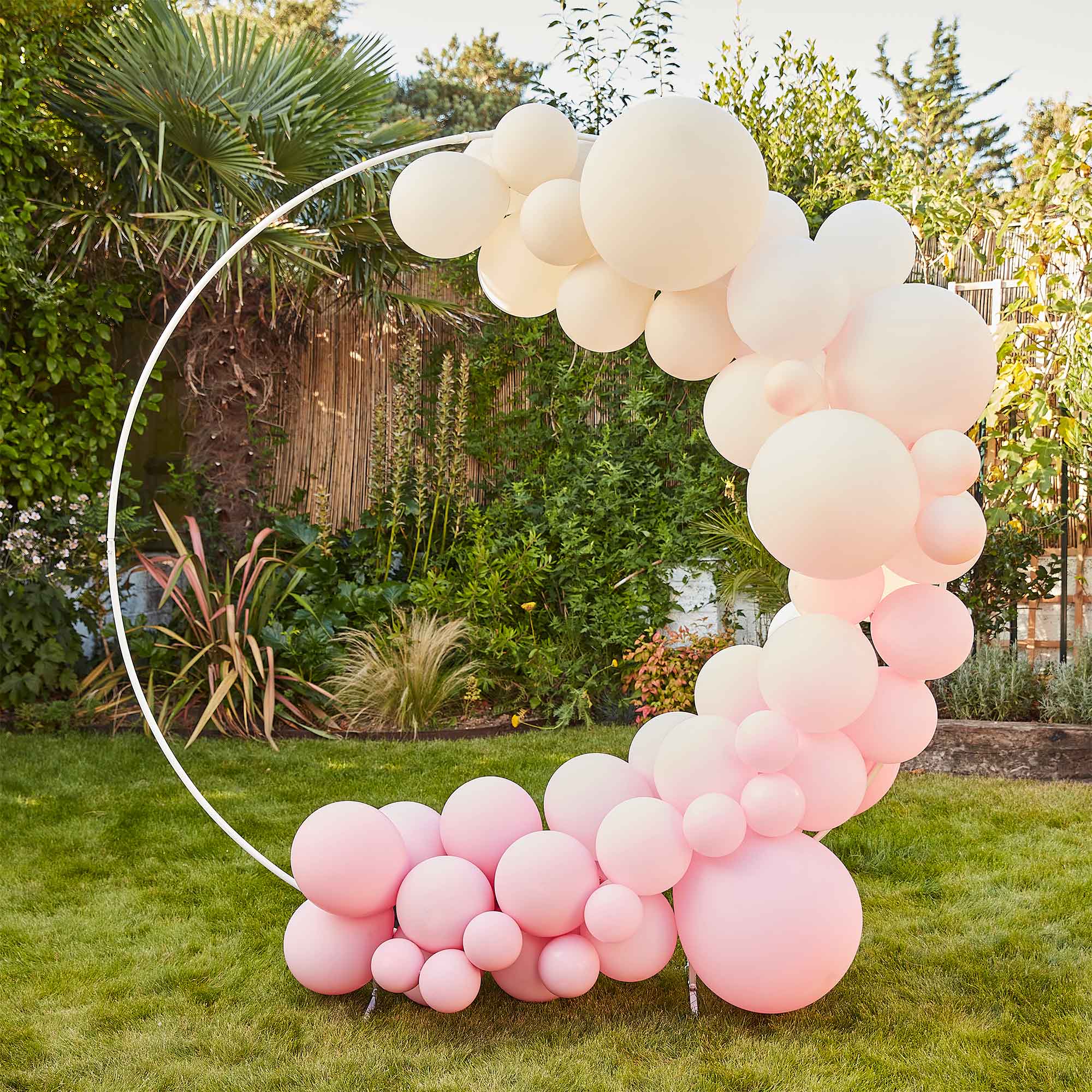 Balloon Arch Pink, Cream & White 78 Balloons