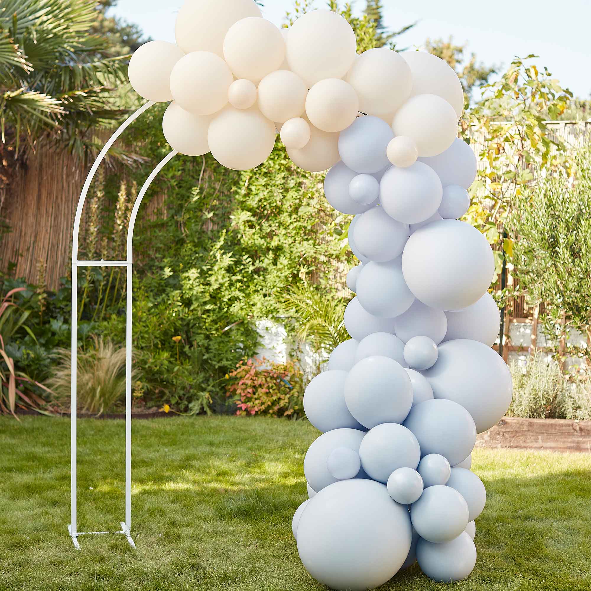 Balloon Arch Blue, Cream & White with 78 Balloons
