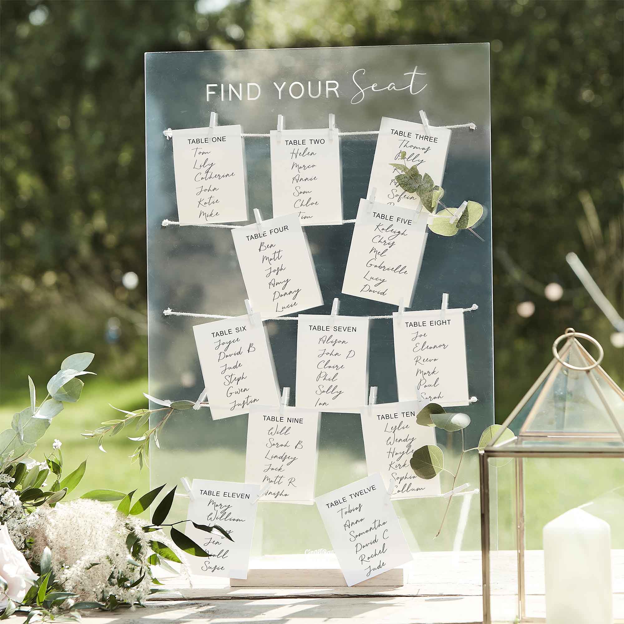 A Touch of Pampas Table Plan Acrylic Pk/35