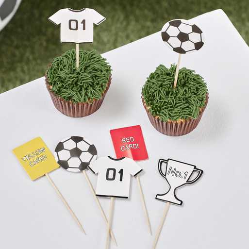 Kick Off Party Football Cupcake Toppers Pk 12